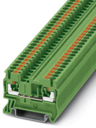 Through terminal block, push-in connection, 0.14-4.0 mm², 1 pole, 24 A, 8 kV, green, 3209513