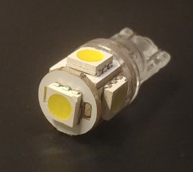Żarówka LEDOWA 12V R10/T10/W5W biała 5 diod 194-5050 SMD
