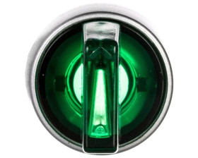 Przełącznik 3-poł. zielony 2Z podświetlany 230V AC pierścień niklowany ST22-P3L.Z-20-LED230AC