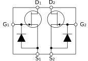 30V N-channel JFET matched-pair transistor with self-biased gates for electret condenser microphones
