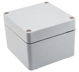 Obudowa Poliester szerokość zew. 120 mm długość zew. 122 mm wys. zew. 90 mm Fibox IP67 Szary