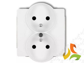 DECO Gniazdo podwójne z uziemieniem do ramki biały mat SOFT 25DGPRSO-2z KARLIK