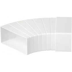 Kolanko wentylacyjne poziome wielokątne, łącznik 15-60 stopni do kanału płaskiego 110x55mm airRoxt 02-404