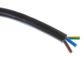 Sieciowy kabel zasilający 3 Core Polichlorek winylu PVC Sheath Czarny 8.7mm od , 500 V