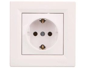 Asfora Gniazdo pojedyncze z/u SCHUKO białe EPH2900121