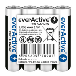 4 x baterie alkaliczne everActive Pro LR03 / AAA (taca)