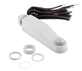 Detektor ruchu PIR, montaż na podłużnej oprawie oświetleniowej, 230 V AC, zasięg 16 m, montaż Sufit, Certyfikat CE,