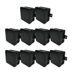 Puszka hermetyczna natynkowa elastyczna 85x85x41mm 12-wlotowa, zamknięcie na klik IP54 czarna EDO 10szt