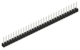 Pin header, 30 pole, pitch 2.54 mm, straight, black, 10053969