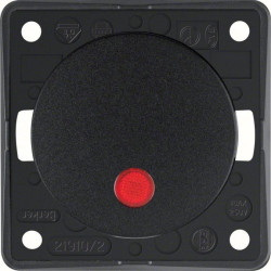 Integro Flow Łącznik klawiszowy kontrolny z czerwoną soczewką 2-biegunowy czarny połysk 937522510