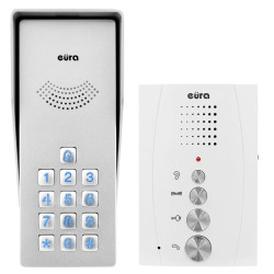 Zestaw domofonowy EURA ADP-38A3 jednorodzinny biały unifon głośnomówiący z szyfratorem...