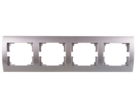 LOGI Ramka poczwórna pozioma Srebrny 021490043 25238