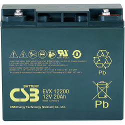 CSB EVX12200 EVX Series VRLA Battery 12V 20Ah AGM Maintenance-Free