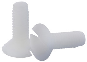 Śruby maszynowe M4 łeb z łbem stożkowym Nylon długość 12.0mm skok 0.70mm