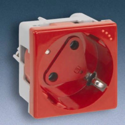 Simon Connect Gniazdo K45 pojedyncze SCHUKO z/u 16A IP20 czerwone K01/6