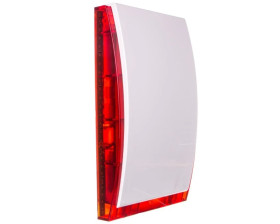 Sygnalizator optyczno-akustyczny, zewnętrzny, czerwone światło LED, z akumulatorem i metalową osłoną SP-4006 R