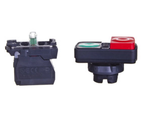 Przycisk sterowniczy podwójny 22mm czerwony/zielony 1Z 1R z samopowrotem z podświetleniem XB5AW73731M5