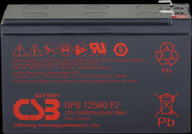 UPS12580 Rechargeable High-Current Lead-Fleece Battery, 12 V, 9.4 Ah, 580