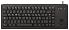 Klawiatura z trackballem Kompaktowa przewodowa, kolor: Czarny, PS/2, QWERTY (USA), Cherry