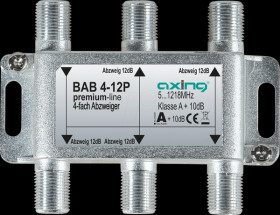 BAB 4-12P Axing 4-way satellite splitter, 12 db