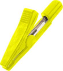 5001-GE Krokodylek izolowany, mini, gniazdo 2mm, żółty, ELECTRO-PJP, 5001GE, WYPRZEDAŻ