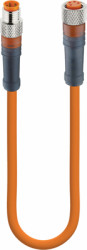 Sensor actuator cable, M8-cable plug, straight to M8-cable socket, straight, 4 pole, 10 m, PVC, orange, 4 A, 2606