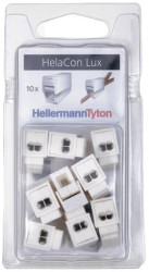 HellermannTyton 148-90058 Złącze zaciskowe HECL-2/1-Blister-PA66-WH (10), PIN: 3, 450 V, 24 A, 10 szt.