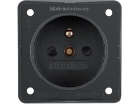 Integro Flow Gniazdo z uziemieniem z podwyższoną ochroną styków antracyt 961952505 HAGER