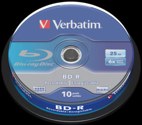 43742 Verbatim Blu-ray disc 25 GB spindle of ten