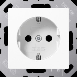 A 1520 KI WW Steckdose, Serie A, Safety-Plus, alpinweiß