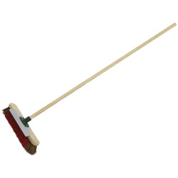 Sealey BM16SC Heavy-Duty Broom with Scraper 16&quot;(405mm) Stiff/Hard Bristle