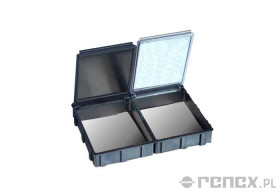 Pojemnik SNAPBOX4 z przezroczystą pokrywą - 57x68x15 mm