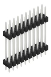 Pin header, 20 pole, pitch 2.54 mm, straight, black, 10057436