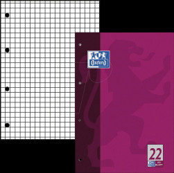 100050348 A4 notepad, grid, 50 sheets, punched