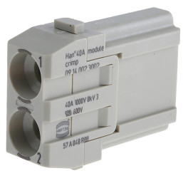 Moduł złączy dużej mocy 2-pinowe HARTING 40A Męski