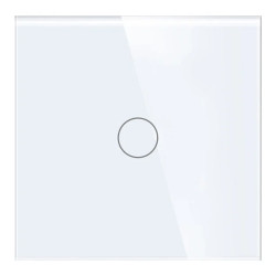 Włącznik dotykowy szklany pojedynczy SCR 300W dla LED biały TAWOIA Glass