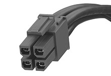 Kabel przewód-płytka, Mega-Fit, 600 V, 23 A, raster: 5.7mm, 300mm, Cyna matowa, Czarny