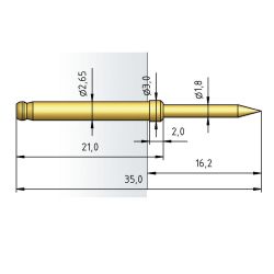 Igła testowa 1051-BA-1.5N-RH-1.8, raster 4,00 (160 mil)