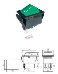 PRZEŁĄCZNIK KOŁYSKOWY 2-POZYCJE 4-PINY 250V/15A ZIEL.MK621