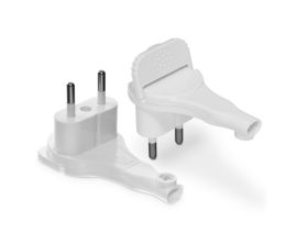 Wtyczka kątowa płaska biała