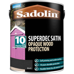 Sadolin 5028830 Superdec Opaque Wood Protection Black Satin 5 litre