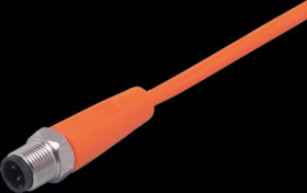 Sensor actuator cable, M12 cable plug, straight, A to open end, 4 pole, 2 m, PVC, orange, 4 A, EVT071