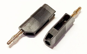 25.403.2 wtyk bananowy / gniazdo bananowe 4mm, 60V / 32A, czarny