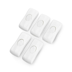 Przełącznik przelotowy kołyskowy PP15 230V - biały - 5szt.