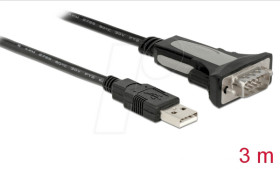 65962 Adapter cable USB-a to serial RS232 / DB9 3 m.