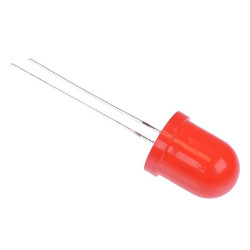 Red 10mm Diffused LED 270mcd 60°