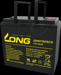 WP-22NF305-CN Rechargeable lead fleece battery, 12 V, 62 Ah, resistant to cycl