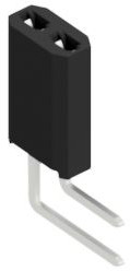 Socket header, 2 pole, pitch 2.54 mm, angled, 10026568
