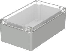 PC enclosure, (L x W x H) 200 x 120 x 75 mm, light gray/transparent (RAL 7035), IP65, 02221100