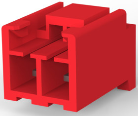 Pin header, 2 pole, pitch 3.96 mm, straight, red, 176975-2